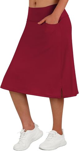 Women's Midi Length Skorts Skirts with 3 Pockets Modest Skirts Women's 24" Knee Length Skort in Kuwait