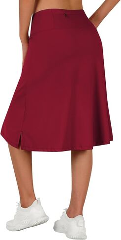 Women's Midi Length Skorts Skirts with 3 Pockets Modest Skirts Women's 24" Knee Length Skort in Kuwait