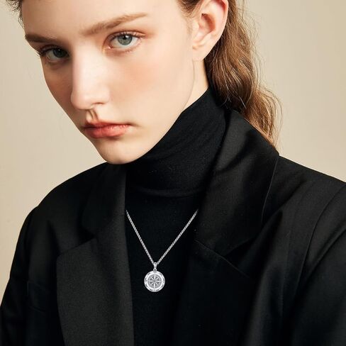 قلادة بوصلة KINGWHYTE من الفضة الإسترليني عيار 925، قلادة بوصلة بعقدة سلتيك أيرلندية، مجوهرات لأعياد الميلاد والتخرج (ذهبي) in Kuwait