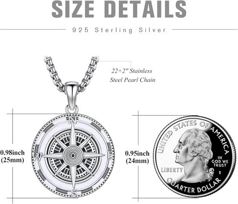 قلادة بوصلة KINGWHYTE من الفضة الإسترليني عيار 925، قلادة بوصلة بعقدة سلتيك أيرلندية، مجوهرات لأعياد الميلاد والتخرج (ذهبي) in Kuwait