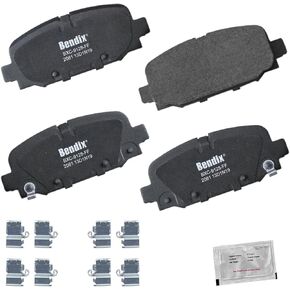 Bendix Priority 1 Ceramic Rear Disc Brake Pad Set for Lexus ES300h 2017-2013, ES350 2017-2007, HS250h, Pontiac Vibe 2010-2009, Toyota Avalon, Camry, Matrix 2013-2009, RAV4 2016-2006 - (CFC1212) in Kuwait