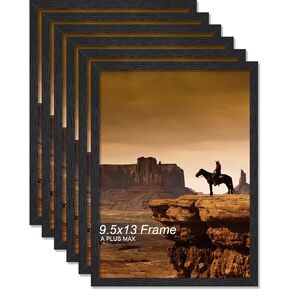A PLUS MAX 16x20 Black Frame with Ivory Mat and Photo Hangers for Horizontal or Vertical Hanging - Pack of 4