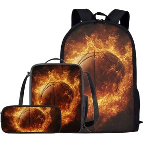 Soccer Design Kids Primary Schoolbags Lunch Pouch Pencil Case 3Pieces for Children Shoulder Book Bags Satchel