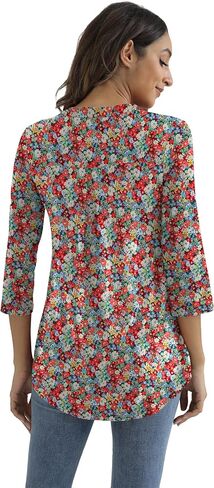 Othyroce المرأة حجم كبير قصيرة الأكمام الصيف قمصان مربعة النقش البريدي الأزهار بلوزة تونك عادية بلايز M/L/1X/2X/3X/4X in Kuwait