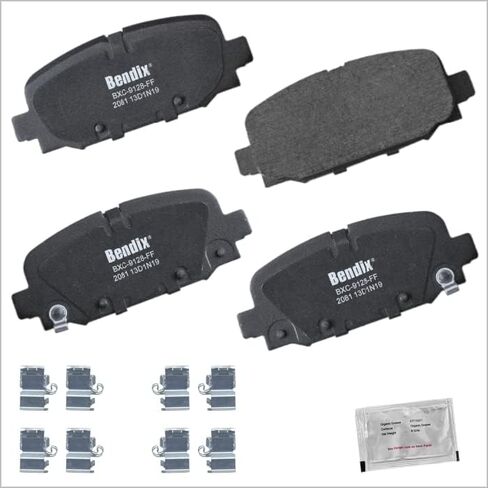 Bendix Priority 1 Ceramic Rear Disc Brake Pad Set for Lexus ES300h 2017-2013, ES350 2017-2007, HS250h, Pontiac Vibe 2010-2009, Toyota Avalon, Camry, Matrix 2013-2009, RAV4 2016-2006 - (CFC1212) in Kuwait