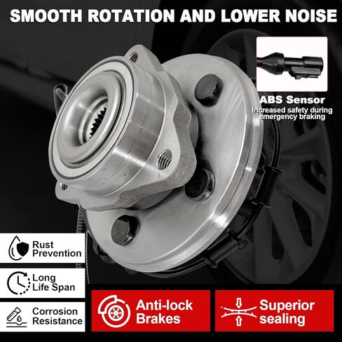 Pair 515040 Front Wheel Bearing Hub Assembly Compatible with Toyota 4Runner 2003-2023, for Toyota FJ Cruiser 2007-2014, for Toyota Tacoma 2005-2023 Hub Beaaring Kit, 4 Lug in Kuwait
