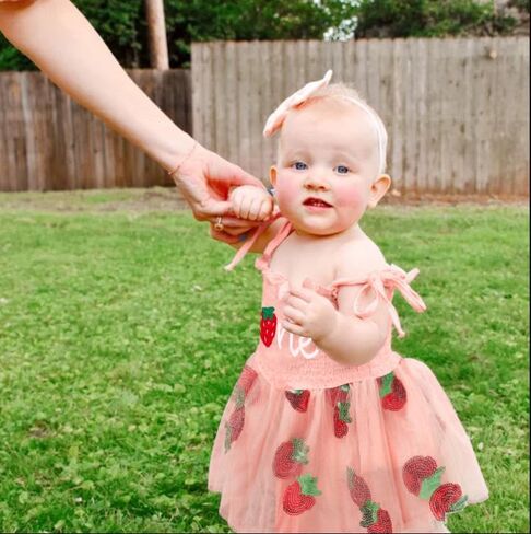 TITKKOP Baby Girl 1st Birthday Clothes One Year Old Tulle Romper Sleeveless Bodysuit Cake Smash Outfits in Saudi Arabia