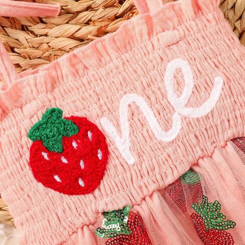 TITKKOP Baby Girl 1st Birthday Clothes One Year Old Tulle Romper Sleeveless Bodysuit Cake Smash Outfits in Saudi Arabia