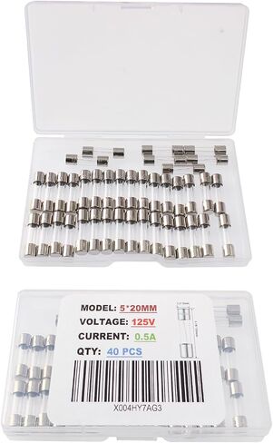 75pc 250V 5x20/6x30mm Quick Blow Glass Tube Fuse Assorted Kit +10pc 5x20/6x30mm Fuse Holder Inline Screw Type with 18 AWG Wire, 5x20, 0.1A 0.2A 0.5A 1A 2A 3A 5A 8A 10A 15A, 6x30, 0.5A 1A 5A 10A 15A in Saudi Arabia