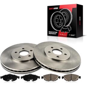 Front Brake Rotors and Pads kit Torchbeam replacement for 2001-2006 Sebring, 2001-2006 Stratus, 5361+D869 Ceramic Brake Pads and Rotors