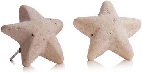 Marble Stories Stud Earrings for Women Trendy Pure Marble Square Round Starfish Cross Triangle Shapes, Trendy Flat Back Earrings, Cute Jewelry Gift for Girls and Women, Unique Earring Sets in Saudi Arabia