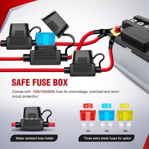 Nilight 16AWG LED LID LIGHT BAR TIRINGING TIRNESS KIT 12V ON/OFF 3 Gang LED LED LED LED LED Rocker Switch Relay FUSE FUSE 5Pin in Kuwait