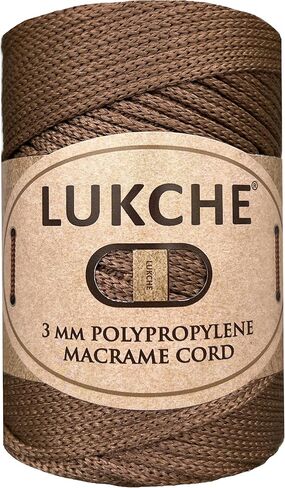 حبل Lukche 3 مم من البوليستر الفاخر (147 ياردة) 100% حبل من البولي بروبيلين الفاخر، حقيبة من الكروشيه الملون لشماعات الحائط والحقائب والألواح السفلية والسجاد (فضي) in Saudi Arabia