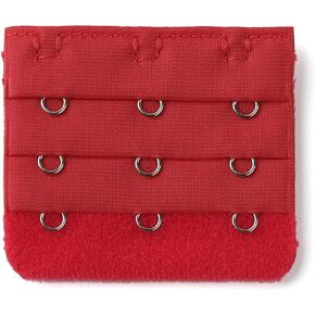 Allegra K Women 3 Rows 3 Hooks Bra Extension Strap Extender 2pcs Red for Ladies Comfortable