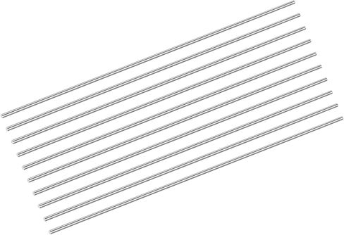 uxcell 20Pcs 304 Stainless Steel Rods, 1mm x 204mm Metal Solid Shaft Round Rod Lathe Bar Stock for Model Plane Cars Ship DIY Craft Metal Working in Kuwait