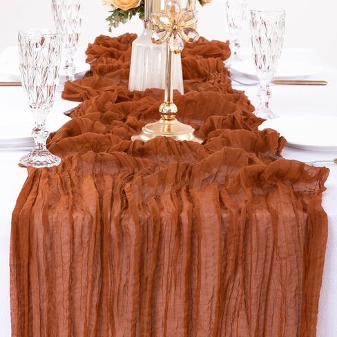 MLMW 1 Pack Cheesecloth Table Runner Bulk 13.3ft Gauze Table Runner 35 × 160 Inch Rustic Cheese Cloth Table Runner for Wedding Baby Shower Birthday Bridal Party Decorations Beige in Saudi Arabia
