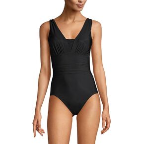 Lands' End Womens Slender Suit اغريقي قطعة واحدة ملابس السباحة BlackBerry Plus 20w