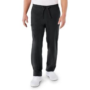 ave. Unisex Clinton Straight Leg Six Pocket Cargo Scrub Pant in Black, XL Petite