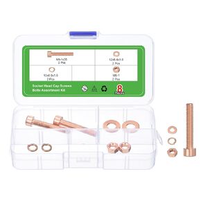 uxcell Hex Socket Bolts Kits (M3), Red Copper Cup-Shaped Head Cap Socket Head Cap Screw