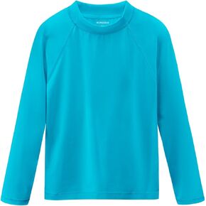الأولاد قمصان تسبح طويلة الأكمام بحراسة شمس حماية شمس UPF50+ T قمصان Rashguard ملابس السباحة صيد مياه القنابل الجافة شاطئ بارد للطفل للأطفال الصغار