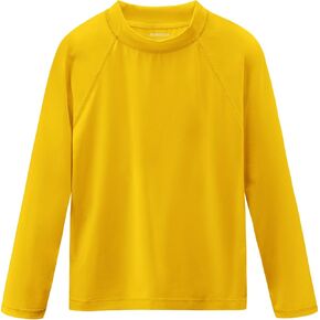 Boys Swim Shirts Long Sleeve Rash Guard Sun Protection UPF50+ T Shirts Rashguard Swimwear Fishing Water ShirtsQuick Dry Cool Beach Clothes for Toddler Youth Kids Ginger Yellow Size 8