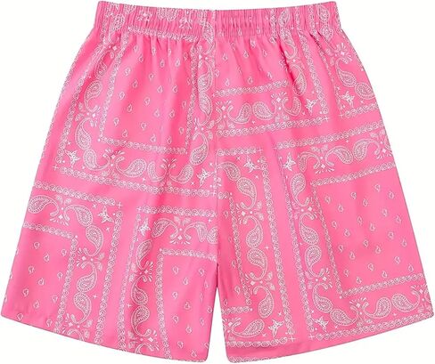 DIOTSR Mens Graphic Athletic Shorts Boho Paisley Shorts Basketball Running Bandana Shorts Streetwear Drawstring Waist (03 Paisley Black,Small) in Kuwait