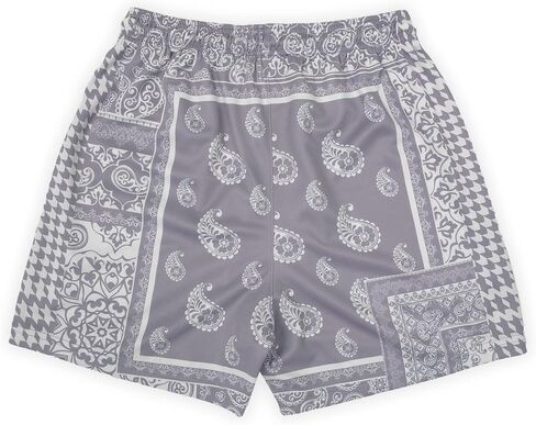 DIOTSR Mens Graphic Athletic Shorts Boho Paisley Shorts Basketball Running Bandana Shorts Streetwear Drawstring Waist (03 Paisley Black,Small) in Kuwait
