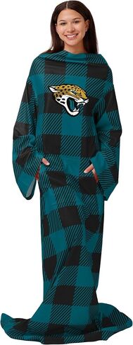 FOCO Baltimore Ravens NFL Buffalo Plaid Oversized Wearable Throw Blanket - 48" x 71" in Kuwait