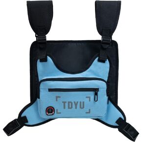 Sport Chest Bag for Men Fashion Chest Rig Bag Pack Harness Reflective Utility Light Bags for Men Women Night Running Exercise Hiking (Black)