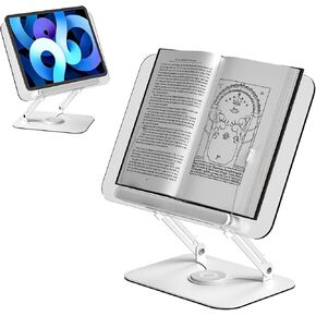 حامل كتب أكريليك للقراءة، حامل قابل للتعديل مع مشابك للصفحات، جهاز سطح المكتب قابل للطي لعرض كتاب الطبخ، ورقة الموسيقى، الكمبيوتر المحمول، الوصفة، الكتاب المدرسي، حر اليدين، الألومنيوم in Kuwait