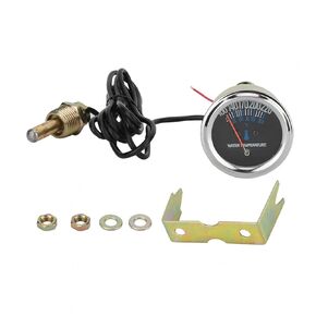 52mm Water Temperature Gauge, 38-104℃ 12V Car Mechanical Water Temp Meter with Yellow Light