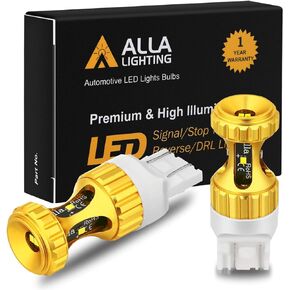 Alla Lighting 7440 7443 LED Bulbs 3000lm Extreme Super Bright Car Signal/Reverse/Stop/Brake Tail Lights DRL T20 7441 7444 W21W 7442, 6000K White