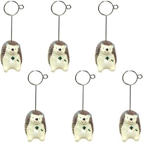 RRRuo Animal Design Photo Holder Memo Clip for Note Holder Artworks Postcards Wedding Party Home Office Decoration 6 Pieces (Hedgehog)