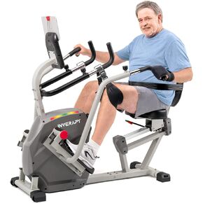 by Innova RCT2025 Recumbent Cross Trainer with Swivel Seat & Leg Harness, White/Gray/Black