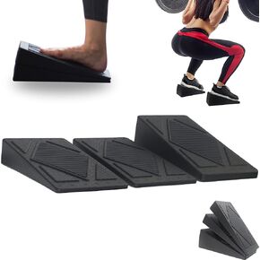 Good Grip Non-Slip Surface, Adjustable 5 Angles, Lightweight - Squat Wedge Block Set of 3 PCS for Heel Elevated Squat Wedge and Calf Stretcher for Physical Therapy Plantar Fasciitis, Foot Stretching in Kuwait