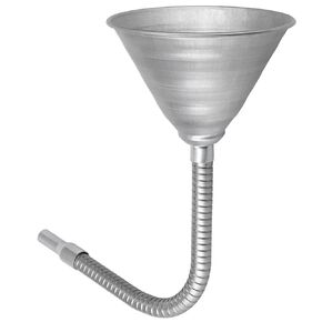 Steel Bendable Universal Spout Funnel with Filter, Funnel with Flexible Pipe, Flexible Galvanized Funnel for All Automotive Oils Diesel Fuel and Other Liquids Silver