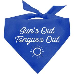 Sun's Out Tongues Out Summer Dog Bandana (Orange, OS 469)