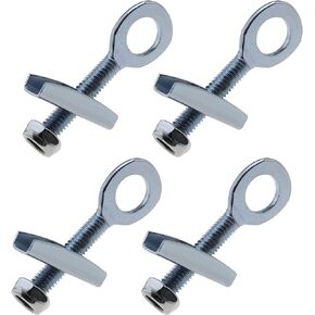4pcs 10mm Chain Tensioner Adjuster with Anti-Loosing Nuts Steel Silver for Mini Moto Race Bikes Dirt Bikes Quads