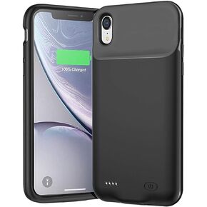 MAXBEAR Battery Case for iPhone XR, Newest 7000mAh Slim Portable Protective Charging case Compatible with iPhone XR (6.1 inch) Rechargeable Battery Pack Charger Case (Black)