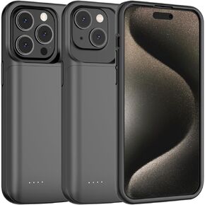 Battery Case for iPhone 15 Plus/iPhone 15 Pro Max, 6.7 inch, Upgraded Slim 7000mAh Portable Charging Case Rechargeable Power Bank Extended Battery Case Black