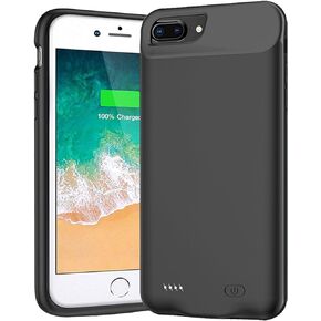 حافظة بطارية لهاتف iPhone 6s Plus/6 Plus/7 Plus/8 Plus، حافظة شحن واقية محمولة بقدرة 10000 مللي أمبير في الساعة متوافقة مع iPhone 6s Plus/6 Plus/7 Plus/8 Plus (5.5 بوصة) مع Carplay (أسود)