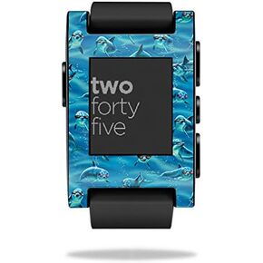 MightySkins Skin Compatible with Pebble Smart Watch – Dolphin Gang | Protective, Durable, and Unique Vinyl Decal wrap Cover | Easy to Apply, Remove, and Change Styles | Made in The USA