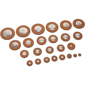 25Pcs Yootones Sax Leather Pads 14 Sizes Replacement Accessories Compatible with Alto Saxophone Brown