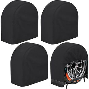 K-Musculo RV Tire Covers 2-Pack, 5 Layer Nonwoven Waterproof Wheel Covers for RV Wheel Travel Trailer Camper Truck SUV, Fit 24-26 Inch Tire Diameter (Gray)