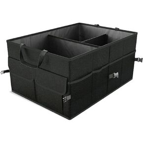Car Trunk Organizer, Folding Car Trunk Organizer, Car Interior Accessories Trunk Storage Organizer with Adjustable Securing Straps, Collapsible Car Trunk Storage Organizer for SUV Auto Truck Van