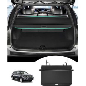 Powerty Custom Fit for Cargo Cover Lexus RX270 RX350 RX450H 2010 2011 2012 2013 2014 2015 Retractable Rear Trunk Security Cover Shielding Shade Auto Accessories Black No Gap