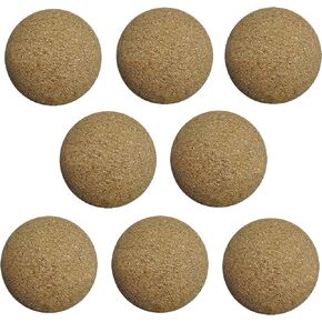 Set of 8 Natural Cork Foosballs Wood Colored Table Soccer Foos Balls
