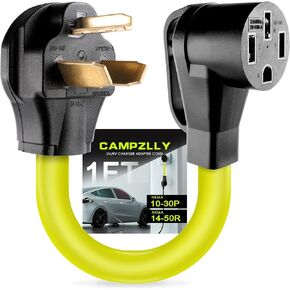 EV Charger Adapter Cord, NEMA 10-30P to 14-50R Adapter, 30Amp Dryer Plug to 4 Prong Female, Compatible with EV for Level 2 Charging, STW 10 AGW, ETL Listed