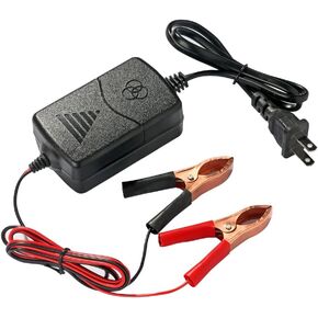 Car Battery Charger,12V Battery Charger with Crocodile Clip and Power Indicator, Smart 3 Stage Charging Battery Charger Maintainer for Car, Motorcycle, RV, SUV, Lawn Mower, Boat, RV, SUV and More