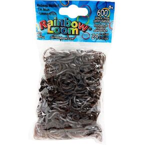 مجموعة القرون الوسطى Rainbow Loom: أربطة مطاطية من Tin Man مع 24 مشبك C (عدد 600)، بني in Kuwait